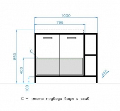 Style Line Мебель для ванной Лофт Classic 80/100 R бетон – фотография-6